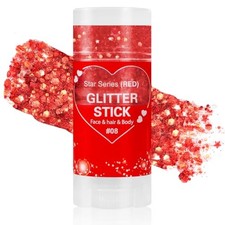 Face Hair Body Glitter Stick,4th of July Accessories and Outfits for Women Red