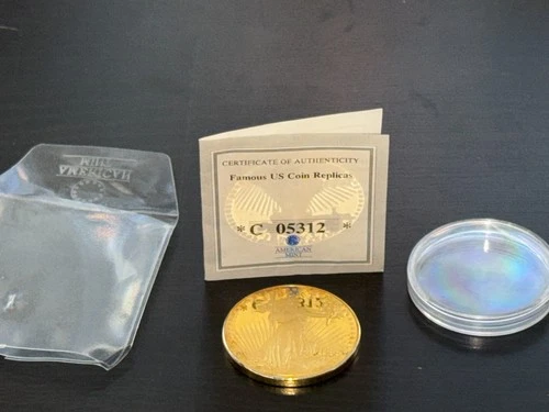 1933 Double Eagle Proof Coin Limited 24k Gold Layered American Mint w COA