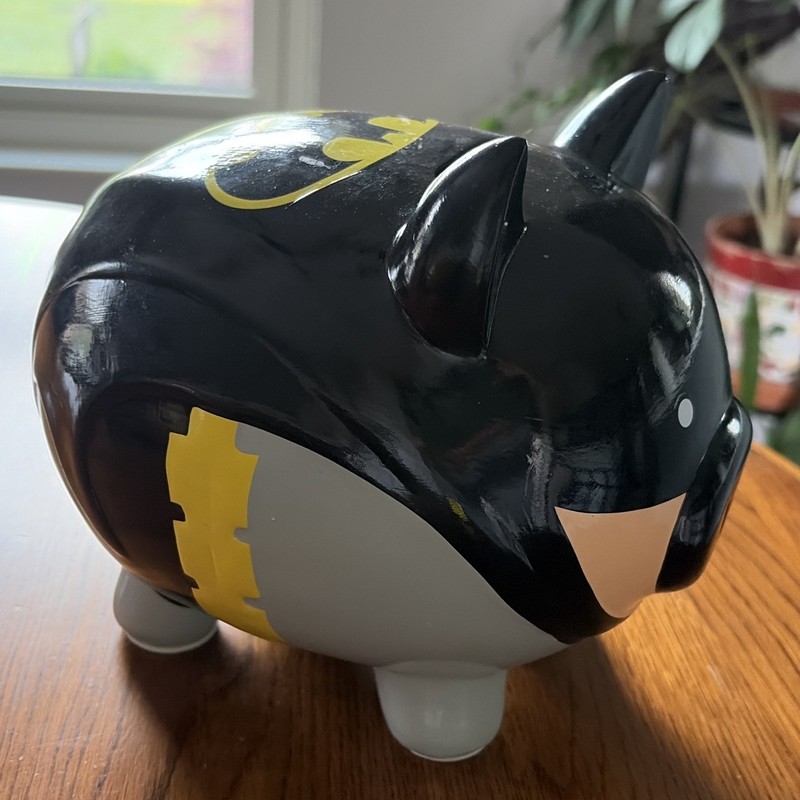 Starpoint Batman Piggy Bank Black Ceramic Collectible Batpig Marvel Super Hero