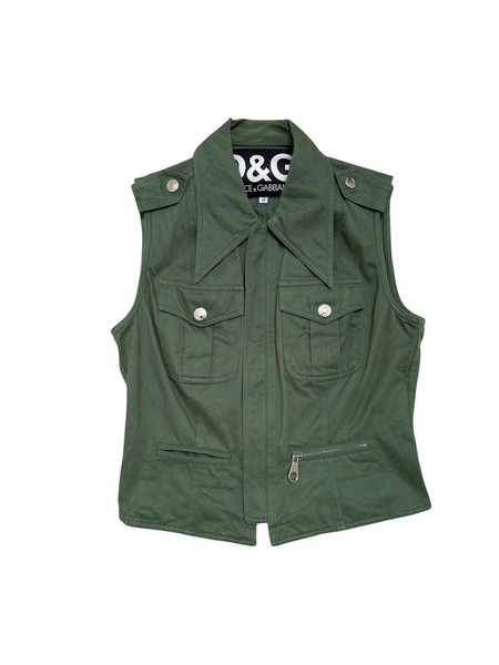Vintage D&G Dolce & Gabbana Military Cotton Vest Size 40 IT Italy 90s 2000s