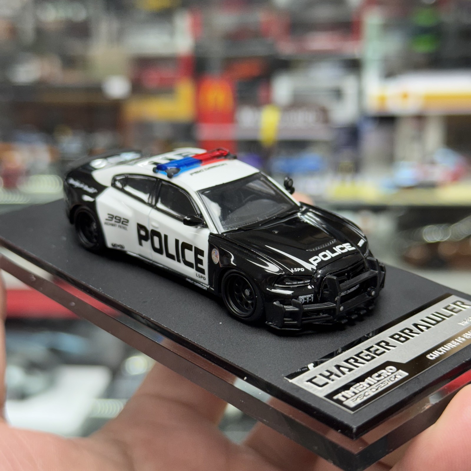 Charger Police 1:64 Die-Cast Model - Brawler Alloy Muscle Car Toy