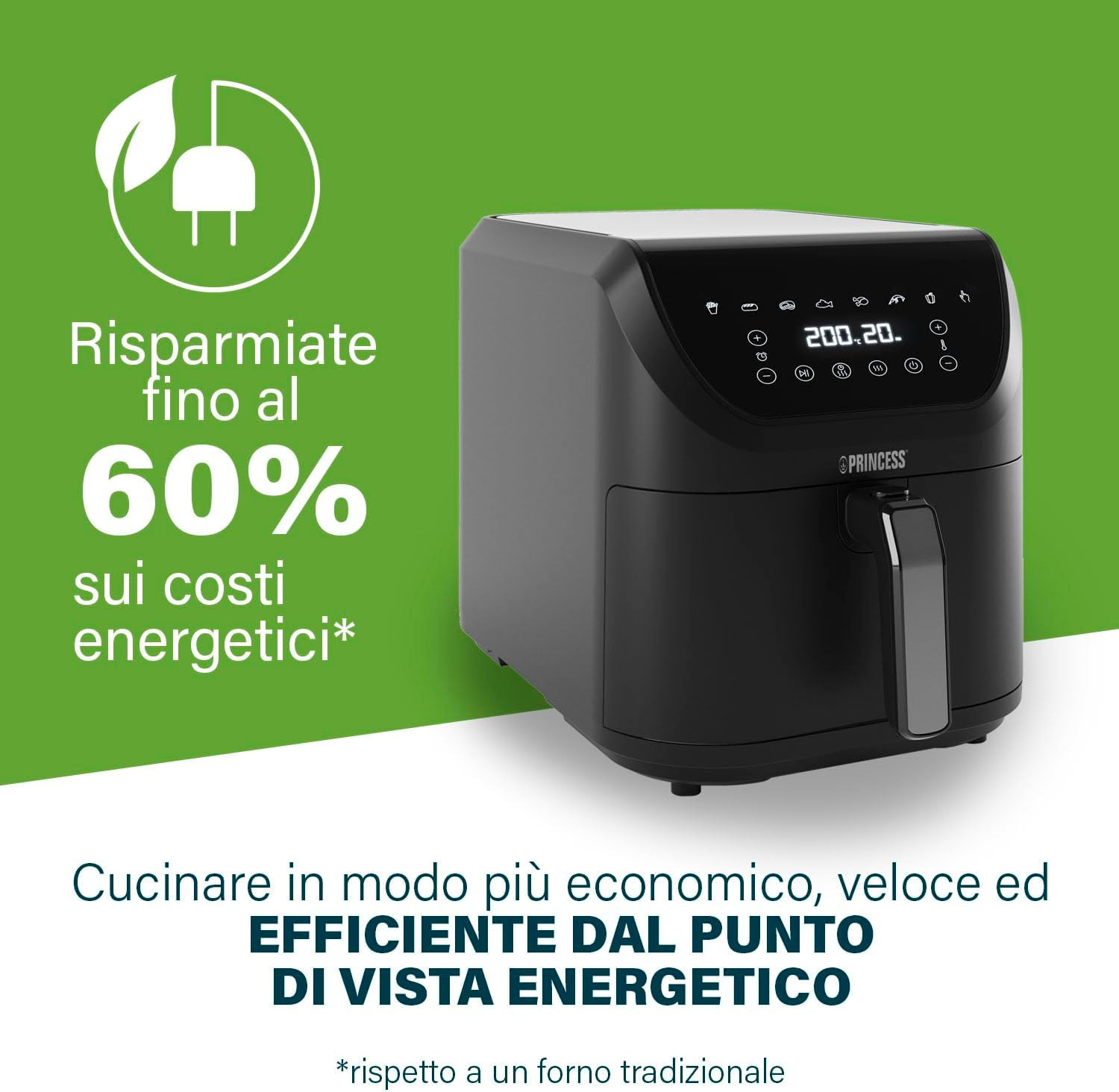 Friggitrice Aria Slimfry 8L - Per Famiglie Numerose - 8 Programmi - 3