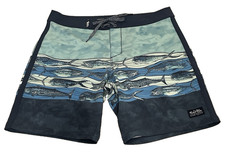 SALT LIFE Shoal Mates Camo Boardshort 32 Navy 8  Inseam Salty Saltlife NWT New