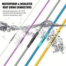 Marine Grade Waterproof Heat Shrink Butt Connectors 100PCS AWG 12-10 Terminals