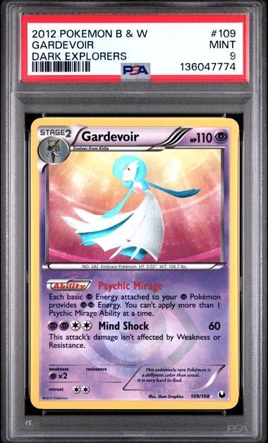 2012 Pokemon Black & White Dark Explorers #109 Gardevoir Dark Explorers PSA 9