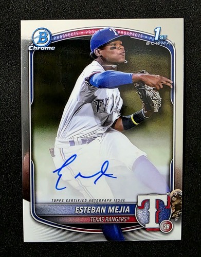 2025 Bowman Chrome Esteban Mejia 1st Bowman Chrome AUTO - Rangers #CPA-EM - 第 1/2 張圖片