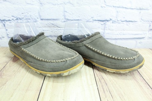 LL Bean Men's Mountain Slippers Scuffs Fleece Lined Suede Gray 10 M - Picture 5 of 9