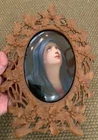 19th C. KPM hand painted porcelain plaque of Madona in Black Forest (Brienz) han