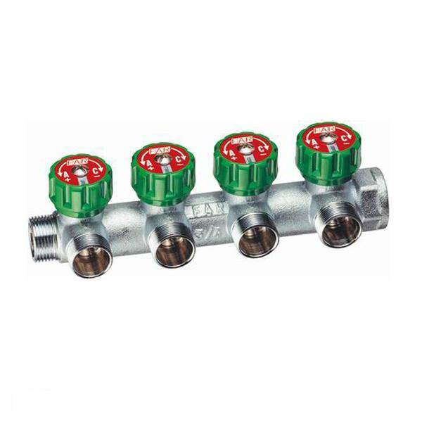 COLLETTORE FAR 4 VIE 3/4" MULTIFAR COMPONIBILE PER IMPIANTI ACQUA  MULTISTRATO