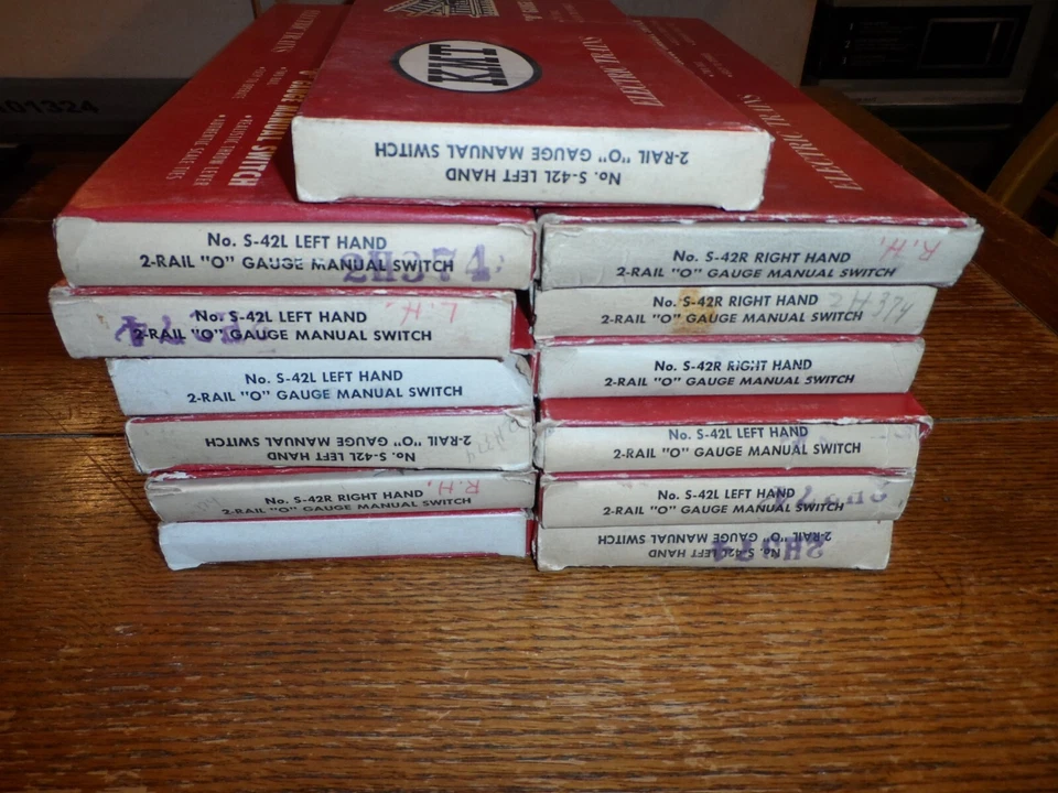 KUSAN/KMT VTG. O GAUGE RARE HTF EMPTY BOX LOT L/R HAND SWITCHES (BOXES ONLY) - Image 2 of 3