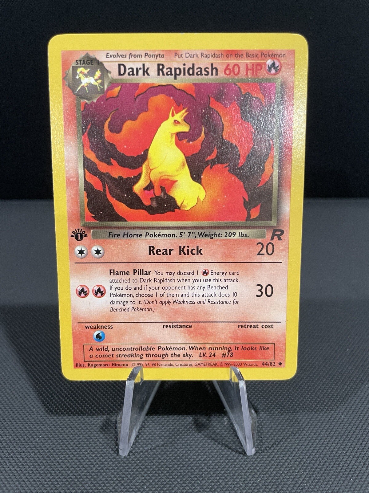 Pokémon Card 1ST EDITION Dark Rapidash Team Rocket 44/82 WotC Vintage 2000 NM