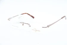 NEW NATURALLY RIMLESS NR361 BROWN SILVER EYEGLASSES AUTHENTIC FLAMES 51-17