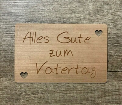 Grußkarte aus Holz HolzKarte zum VATERTAG Geschenkkarte Papa Vater Papi Herz