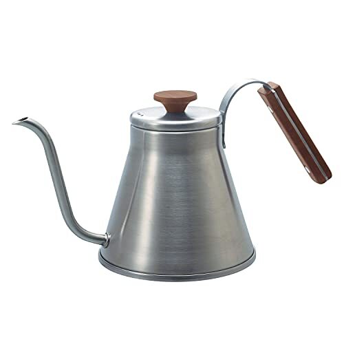 HARIO V60 Drip Kettle Wood Silver 800ml Gas and IH compatible VKW-120-HSV - Picture 1 of 6