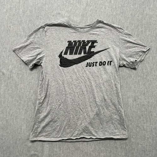 Nike Shirt Größe Large L grau schwarz kurzarm Erwachsene Grafik T-Shirt Herren Just Do It
