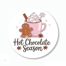 Hot Chocolate Season Cocoa Party Favors Scrapbook Stickers Labels Envelope Seals