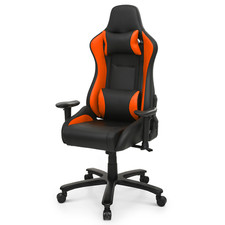 Orange [CARBON FIBER] Racing Gaming Chair Leather Ergonomic Swivel Computer Seat 2