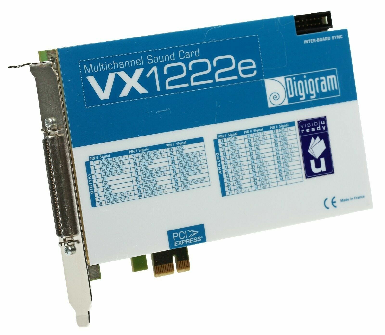 Digigram VX1222e 12 Channel AES Digital/Analog 192kHz 24Bit Broadcast Sound Card
