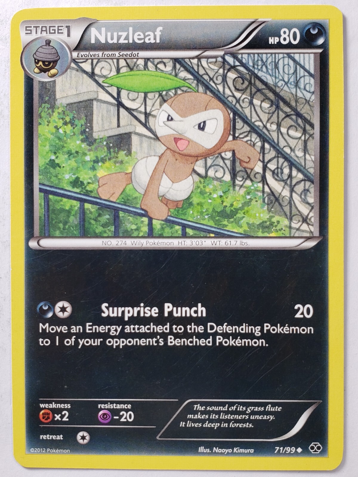 Nuzleaf 71/99 VLP - Next Destinies Pokemon Card - Naoyo Kimura Art