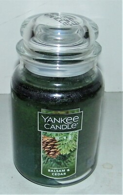 NEW YANKEE CANDLE BALSAM & CEDAR LARGE JAR 22 OZ. CANDLE -  Unused