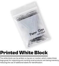 500/PCS White Block 2"x3" Clear Reclosable Seal Bag Plastic Zip Lock Bags 4Mil