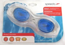 Speedo Adult Boomerang Swim Goggles UV Protection, Anti-Fog, Flex Fit, Comfort