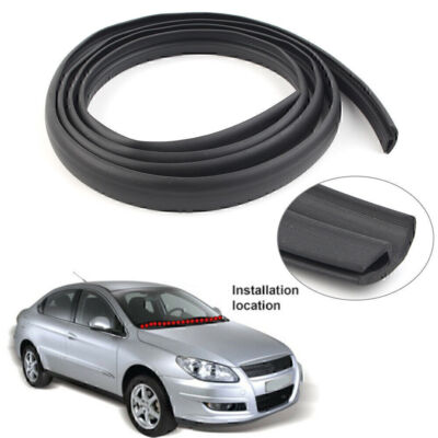Black 1.7m Seal Under Front Windshield Panel Sealed Trim Moulding Strip Rubber