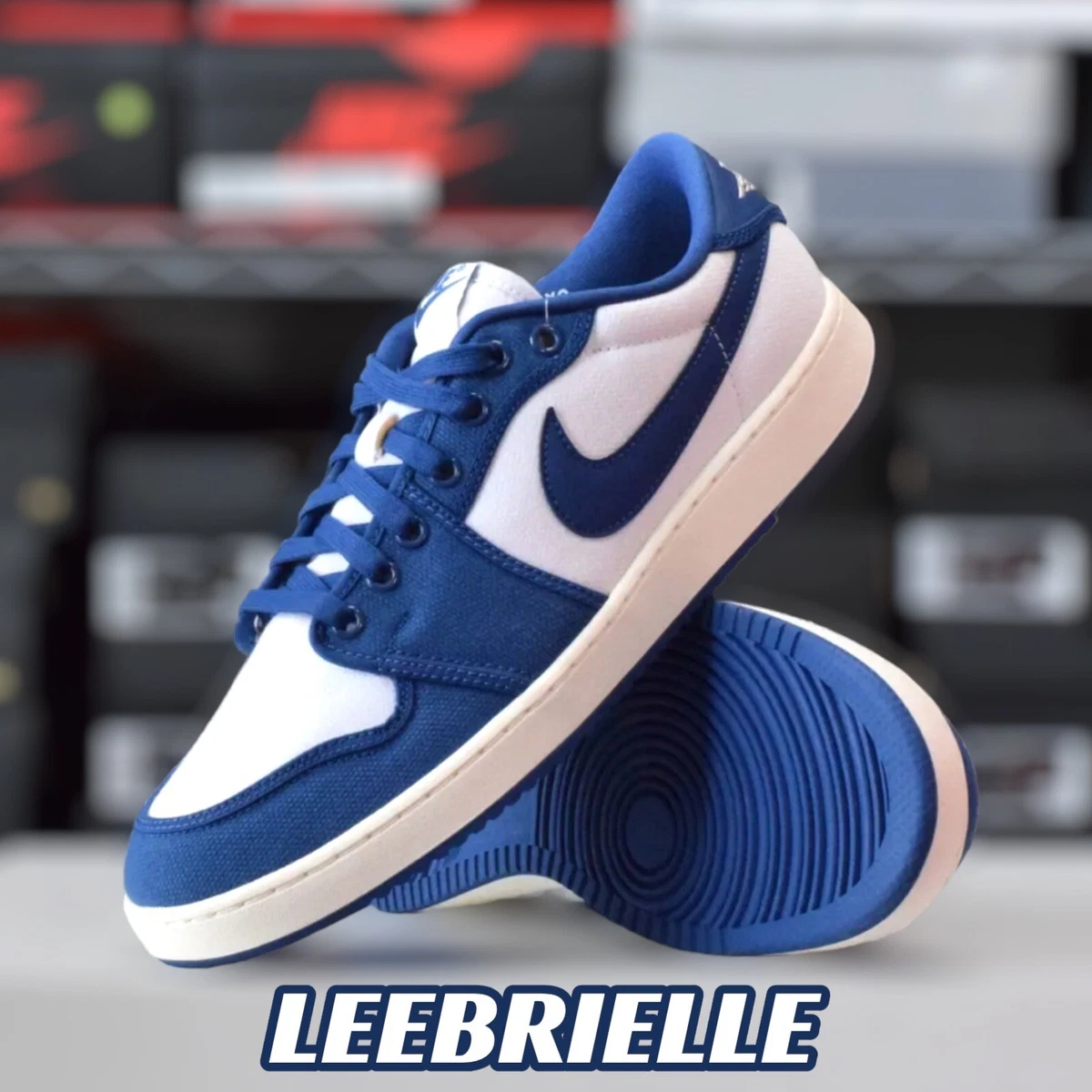 Jordan 1 dark store blue and white