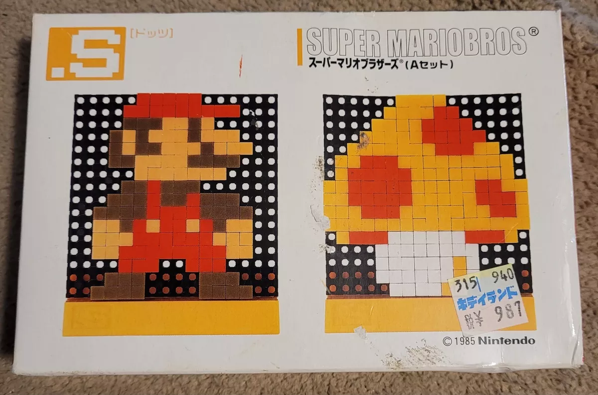 RARE SUPER MARIO BROS .S Dots Pixel Art Figure Puzzle Pin Toy Nintendo 8bit