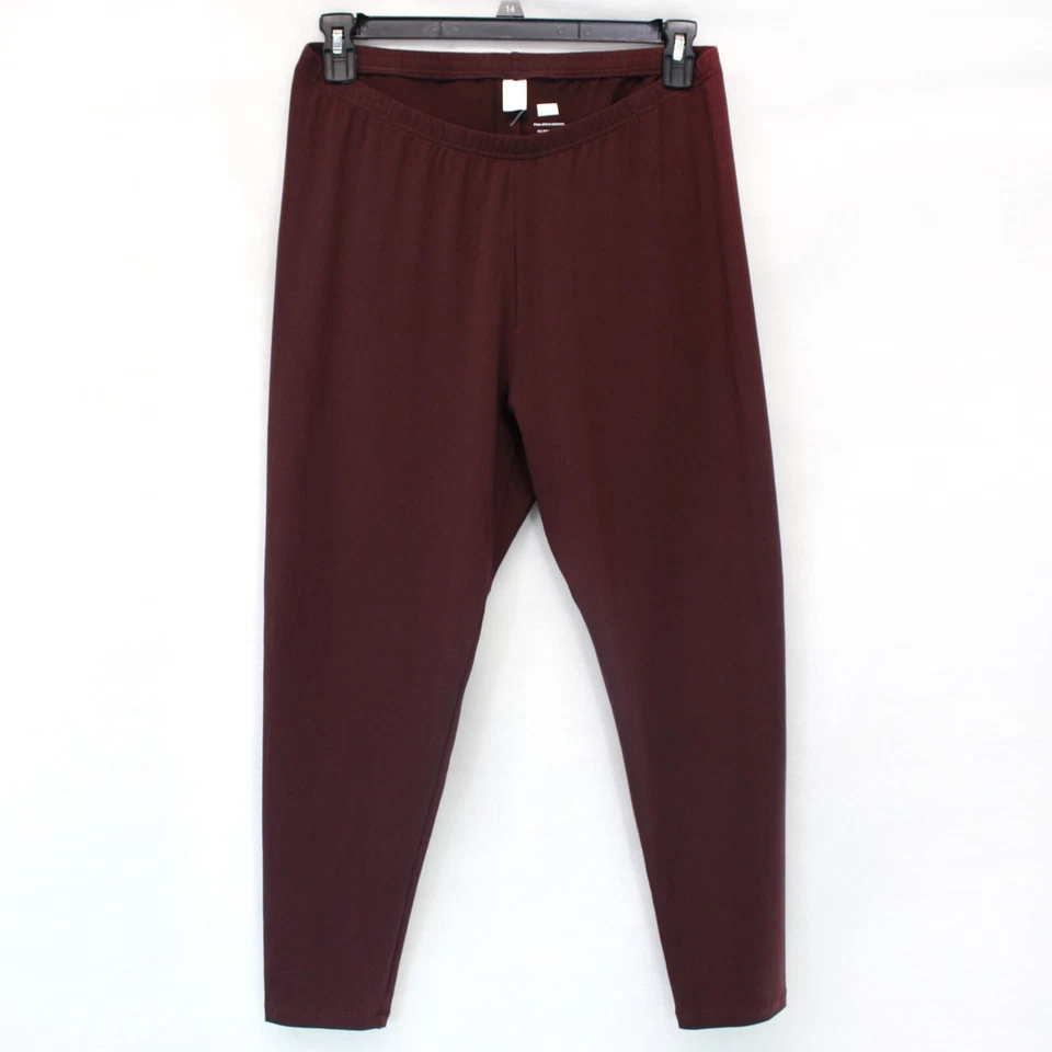 J. Jill Talla Grande Borgoña Pima Capri Leggings Elastizados Cintura Pantalones 2X Foto 2 de 4