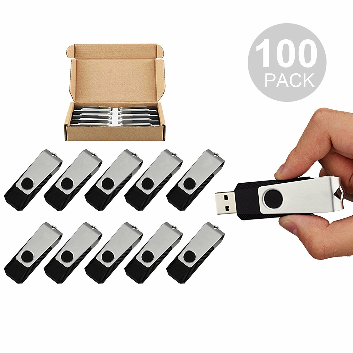 100 unidades lote memoria USB 4GB pen drive giratoria disco U, imagen 2