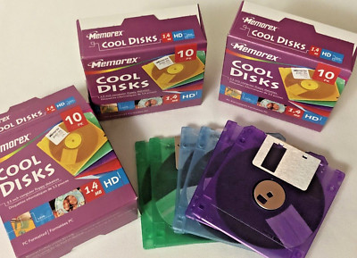 LOT of 2 NEW 10-Pack Memorex 2HD 3.5'' PC Format Floppy Cool Disks +6 = 26 Disks