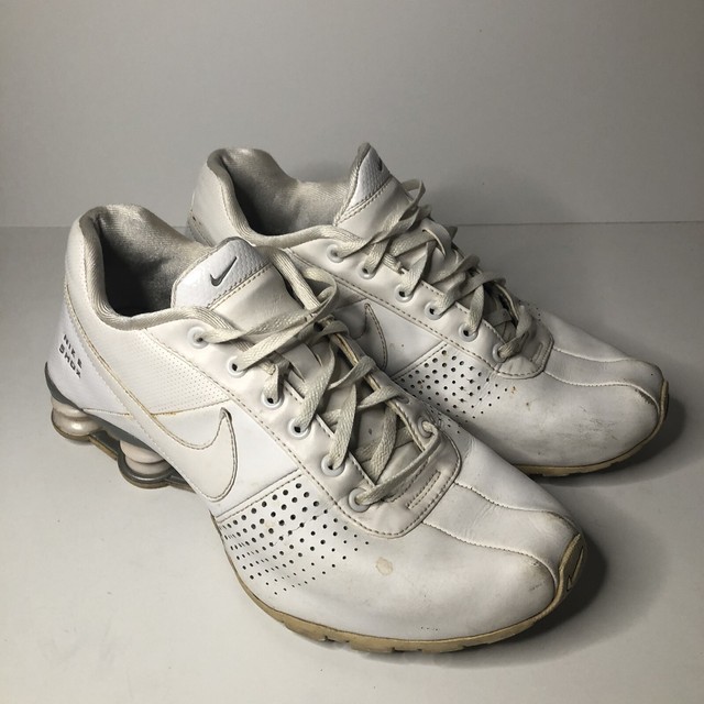 Nike Shox White Leather Athletic Training Running Shoes 318130-111 Size 6y  for sale online | eBay