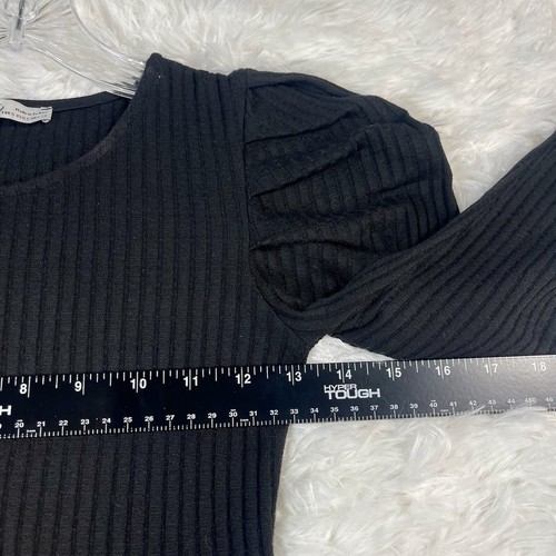 Pull & Bear Damen geripptes Strick Langarm schwarz Kleid Mini figurbetont klassisch neu mit Etikett - Bild 7 von 9