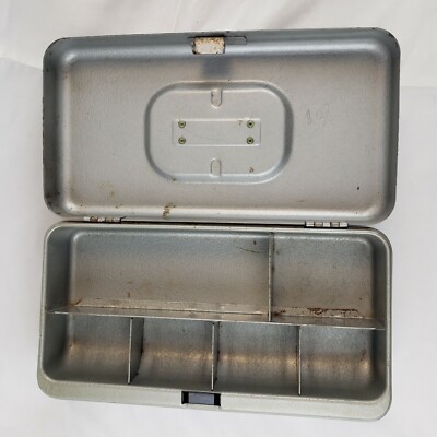 Vintage CCC Top Products Silver Metal Tackle Tool Cash Box