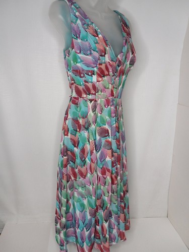Adriana Papell Kleid Damen Größe 4 Grün Mehrfarbig Blumenmuster V-Ausschnitt Ärmellos - Bild 5 von 9