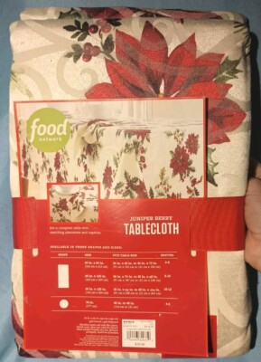 NEW Food Network Juniper Berry Holiday Tablecloth Christmas 60''X 102'' Rectangle 
