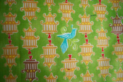 1 Yard Chinoise by Clothworks Cotton Quilting Fabric 36'' X 44'' Birdhouses Green