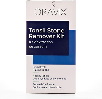 ORAVIX Tonsillensteinentferner Set mit 3 Tüllen, Spritze und Zungenschaber