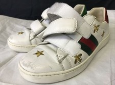 Sneakers Gucci unisex bambino pelle bianco verde e rosso a righe taglia 29 504499