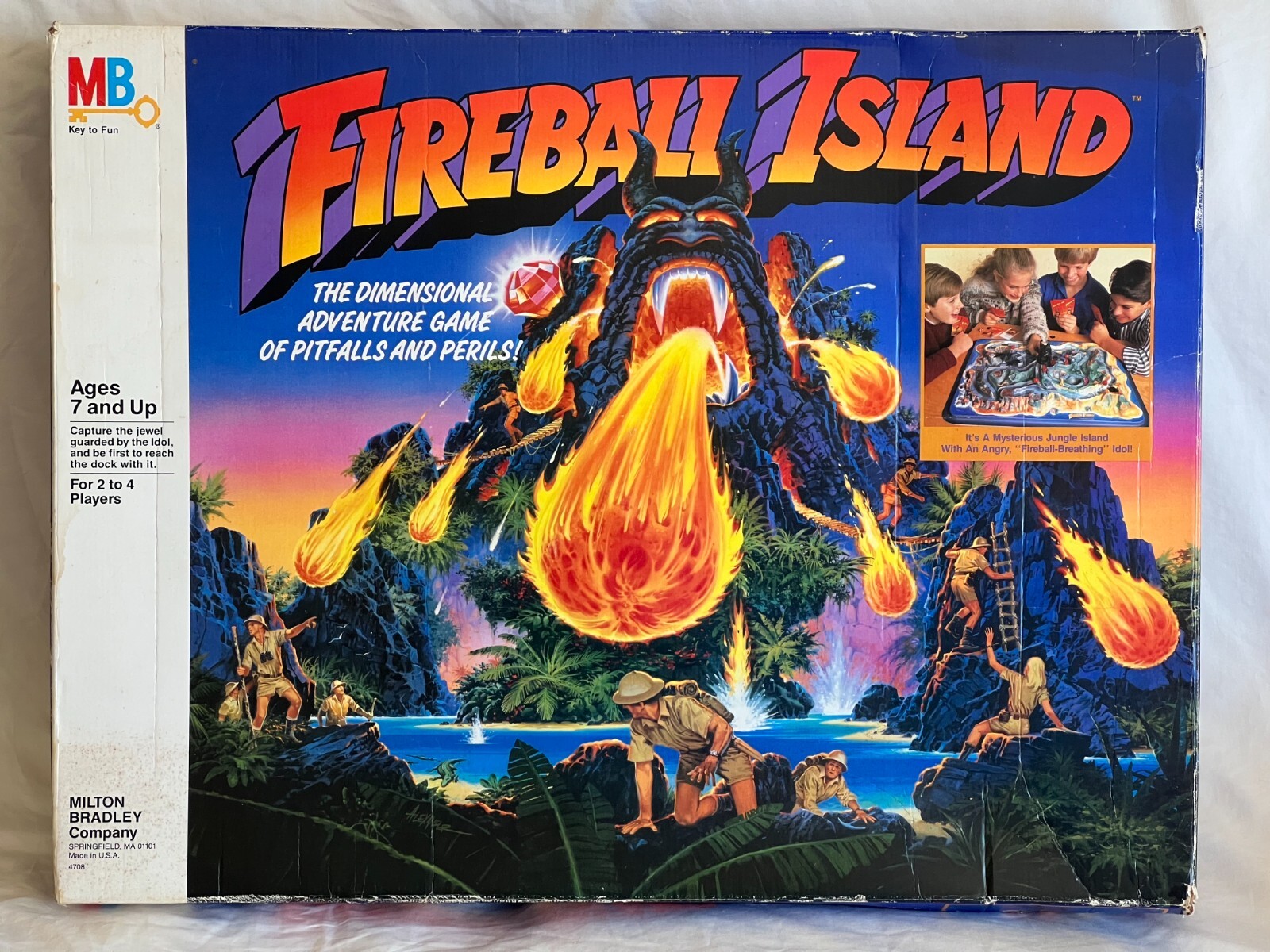 Vintage 1986 Fireball Island (Milton Bradley) 100% Complete - no repro