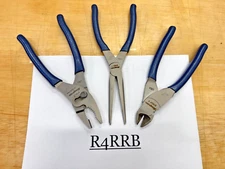 Snap-On Tools USA NEW 3PC POWER BLUE Soft Grip Combo Pliers Lot Set PL307ACFMB