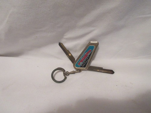 Vintage NOS Color Logo Pontiac Strato-Streak Double Car Key Blank Key Chain - Picture 3 of 3