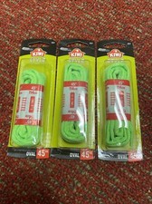 3 Pairs KIWI SPORT Long Oval Neon Green Shoe Laces 45" For 5-6 Eyelets 2827