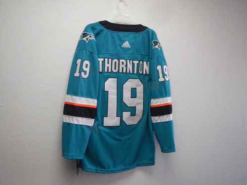 JOE THORNTON # 19 San Jose Sharks GREEN ADIDAS JERSEY Size XLARGE ( 52 )