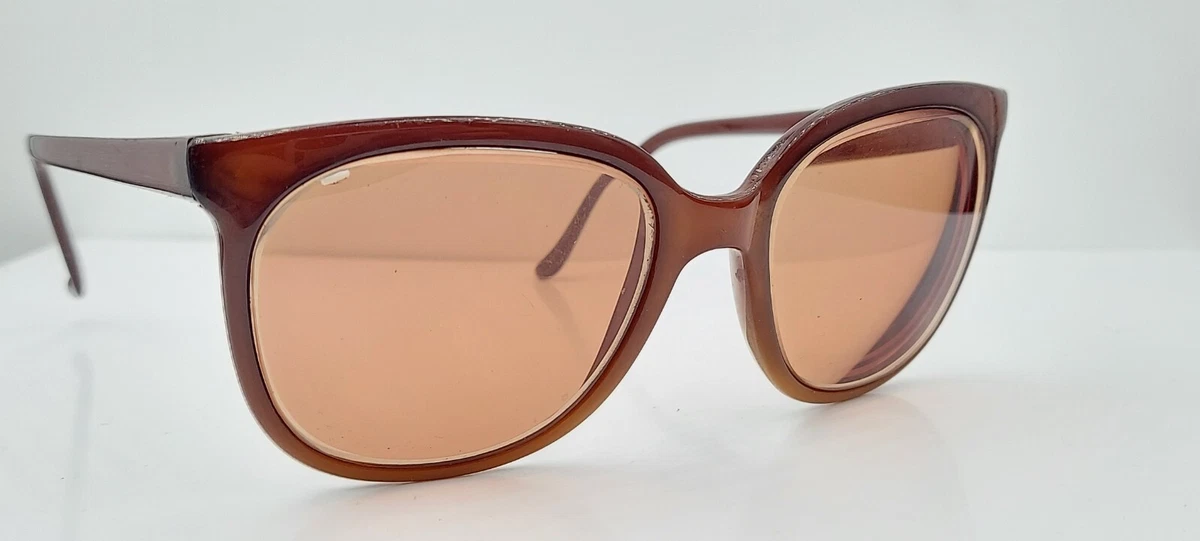 Vintage Bolle 701 Brown Tortoise Oval Sunglasses Frames Only Thick Oval Mod Retro Women main image 3