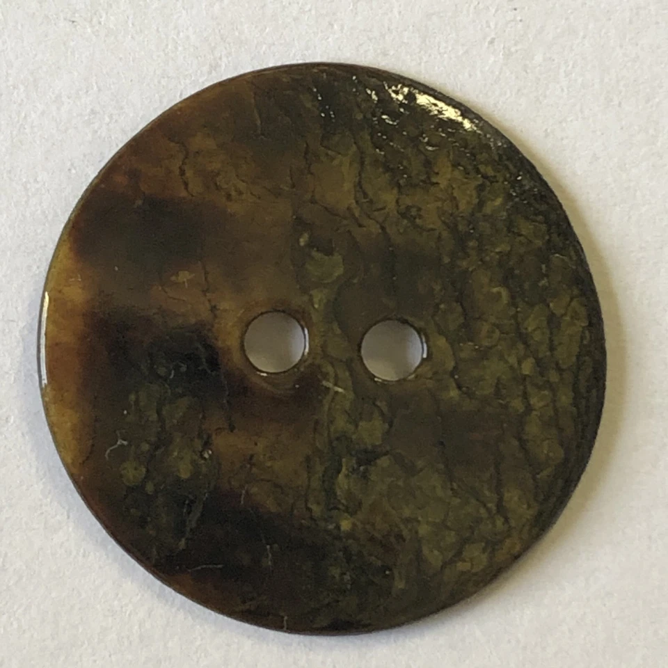 Rare Vintage Gold Pearlescent Shell Laquered Circle Pattern Round Button 15/16" - Image 2 of 4