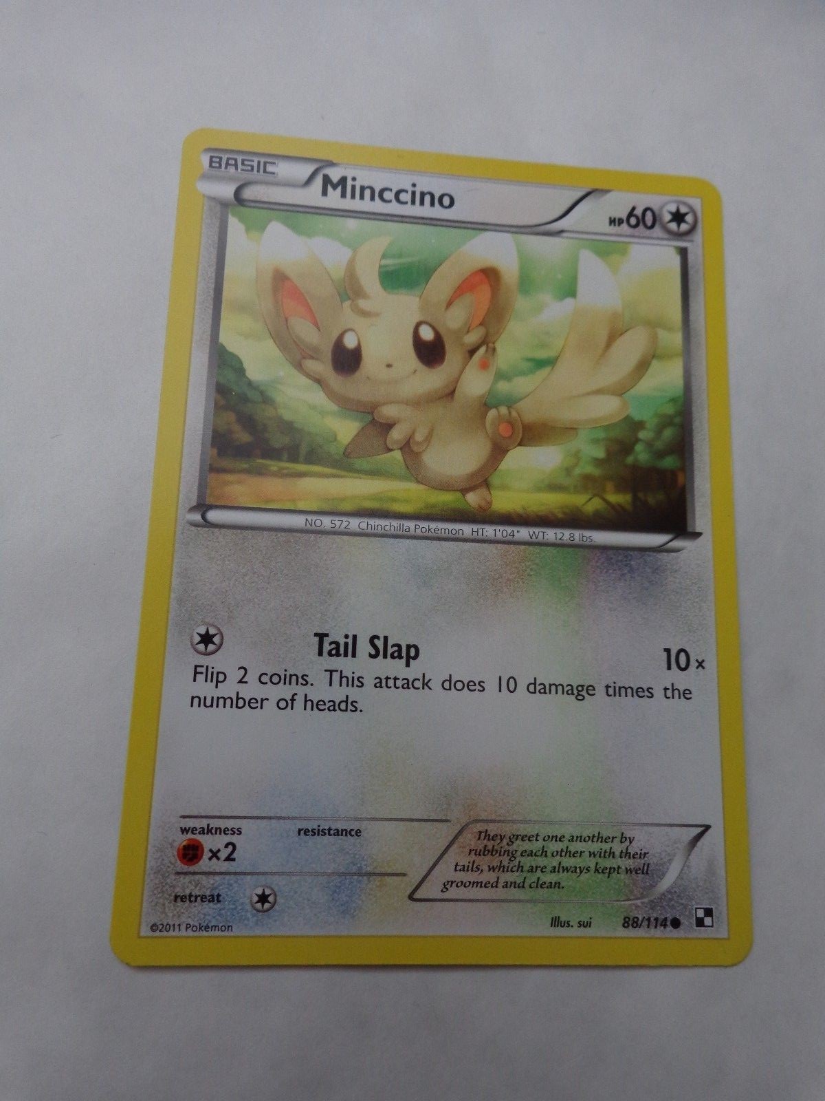 COMMON MINCCINO 88/114 BLACK & WHITE SET POKEMON CARD GO MINT