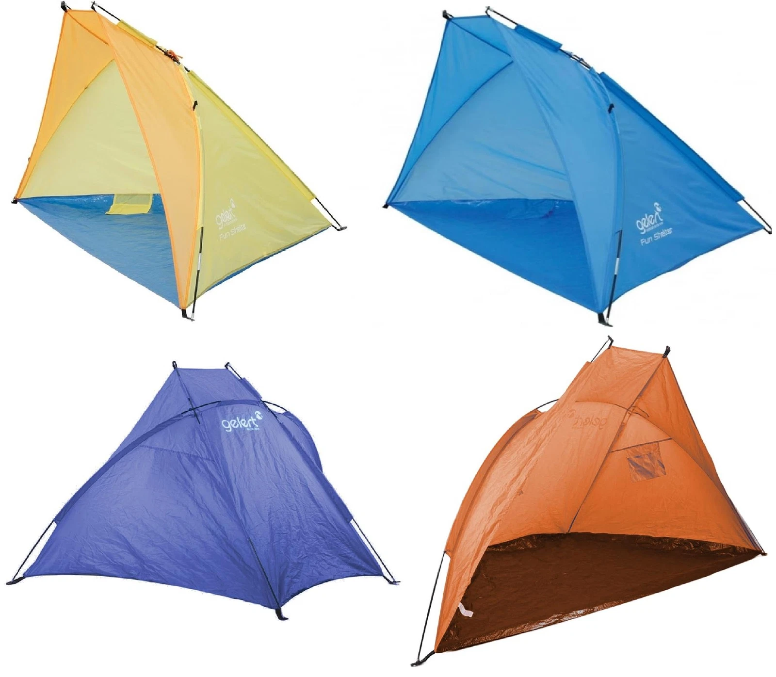 Gelert Fun Shelter Camping Beach travel Tent Wind Sheild Blue Yellow Orange