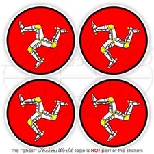 Adesivo casco bici ISLE of MAN TT Races UK MANX Triskelion 50 mm x4